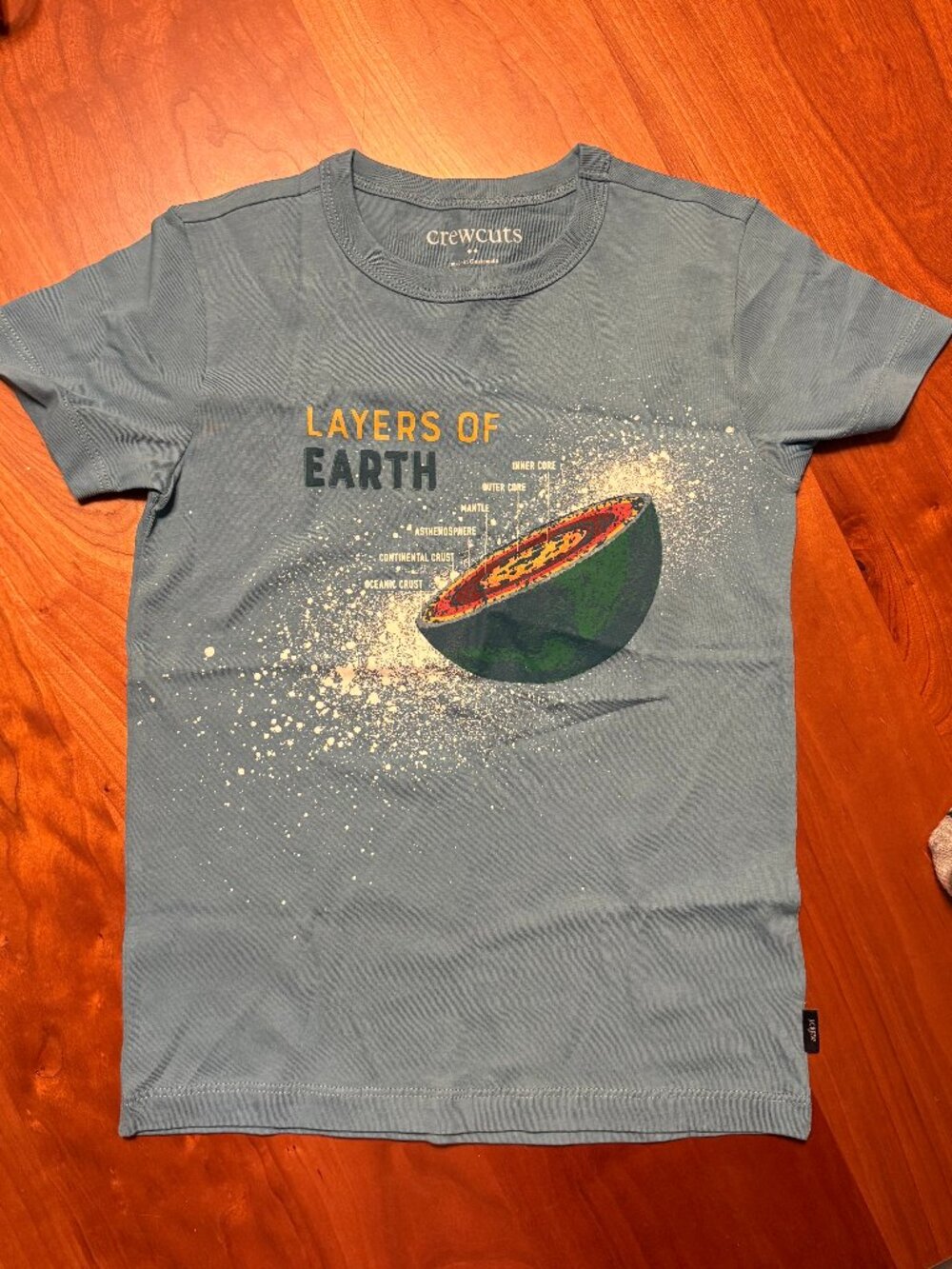 Crewcuts Layers of Earth Graphic Tee | Size XS (4-5) | Light Blue